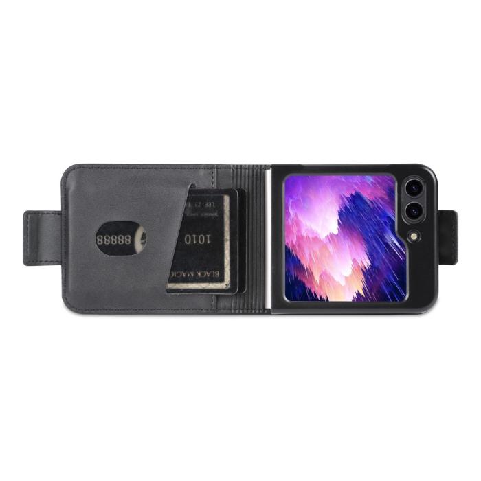 Bild 2, AZNS AZNS Galaxy Z Flip 5 Fodral Läder Svart - Teknikhallen.se