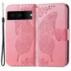  Google Pixel 7 Fodral Fj&auml;ril Tryck Rosa - Teknikhallen.se