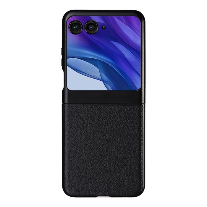 Bild 3,  Motorola Razr 60 / 50 5G Skal Litchi Textur Svart - Teknikhallen.se
