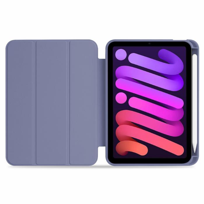 Bild 5,  iPad Mini 2024/2021 Fodral Slim Tri-Fold Pennhållare Lila - Teknikhallen.se
