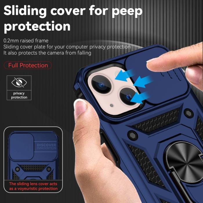 Bild 5,  iPhone 14 Plus Skal CamShield Hybrid Ring Blå - Teknikhallen.se