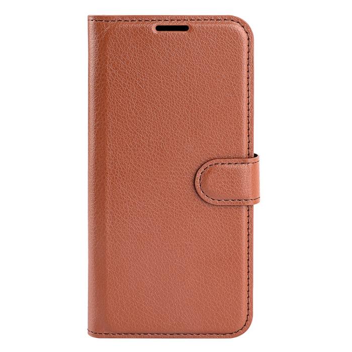 Bild 5,  Samsung Galaxy S25 Fodral Litchi Läder Brun - Teknikhallen.se