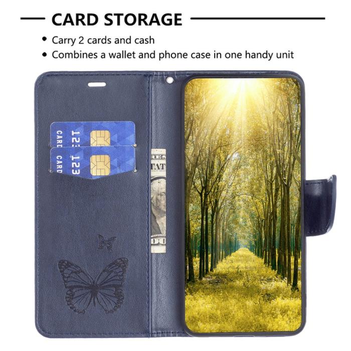 Bild 2,  Xiaomi Redmi Note 12 Pro 5G Fodral Med Fjäril Tryck Blå - Teknikhallen.se