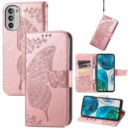  Motorola Moto G52/G82 Fodral Fjäril Tryck Roséguld - Teknikhallen.se