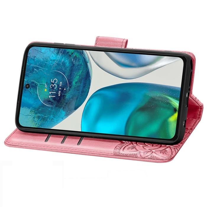 Bild 4,  Motorola Moto G52/G82 Fodral Fjäril Tryck Rosa - Teknikhallen.se