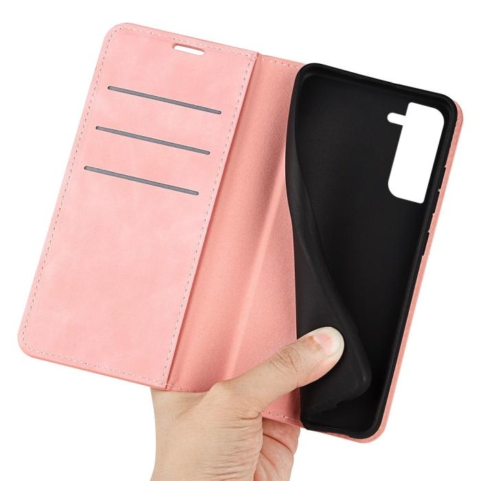 Bild 4,  Samsung Galaxy S23 Plus Flip Fodral Skin Touch Ljus Rosa - Teknikhallen.se