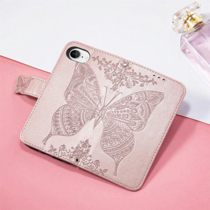 Bild 6,  iPhone 17e / 16e Fodral Med Fjäril Tryck Roséguld - Teknikhallen.se