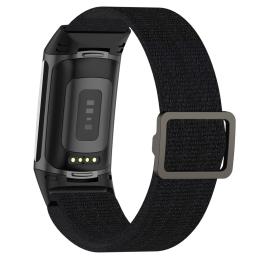  Fitbit Charge 6 / 5 Armband Justerbart Nylon Svart - Teknikhallen.se