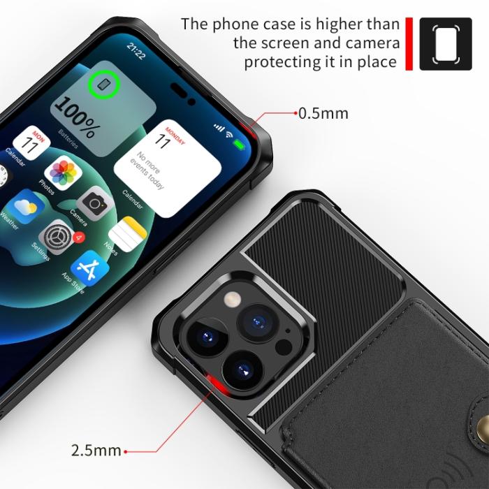 Bild 6,  iPhone 14 Pro Skal Med Plånboksfunktion Svart - Teknikhallen.se
