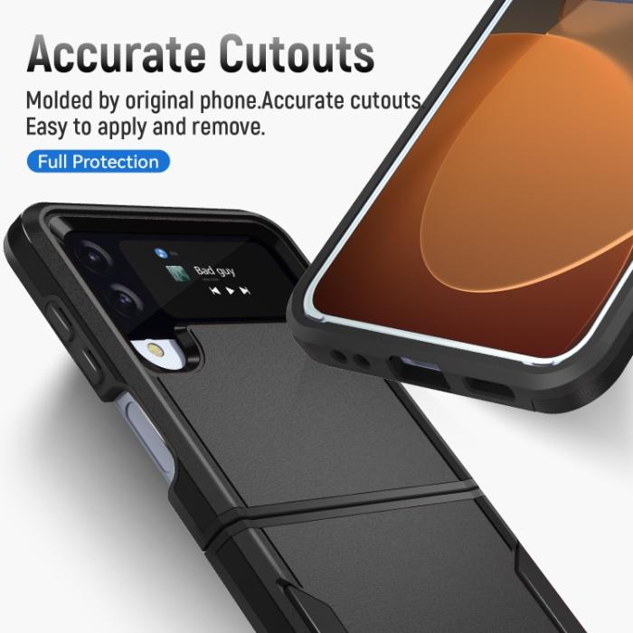 Bild 4,  Samsung Galaxy Z Flip 4 Skal Heavy Armor Hybrid Svart - Teknikhallen.se