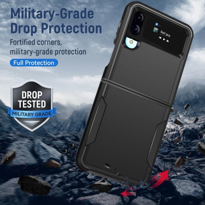 Bild 6,  Samsung Galaxy Z Flip 4 Skal Heavy Armor Hybrid Svart - Teknikhallen.se