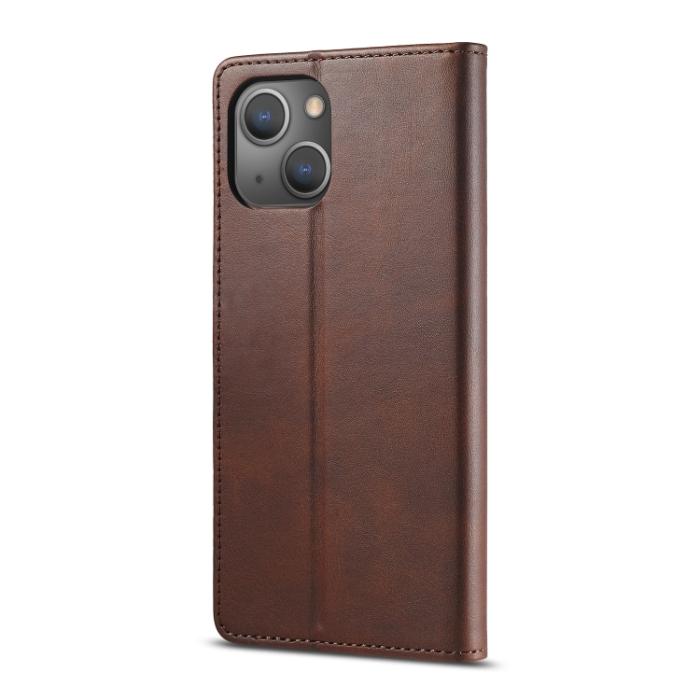 Bild 3, LC.IMEEKE LC.IMEEKE iPhone 14 Fodral Läder Brun - Teknikhallen.se