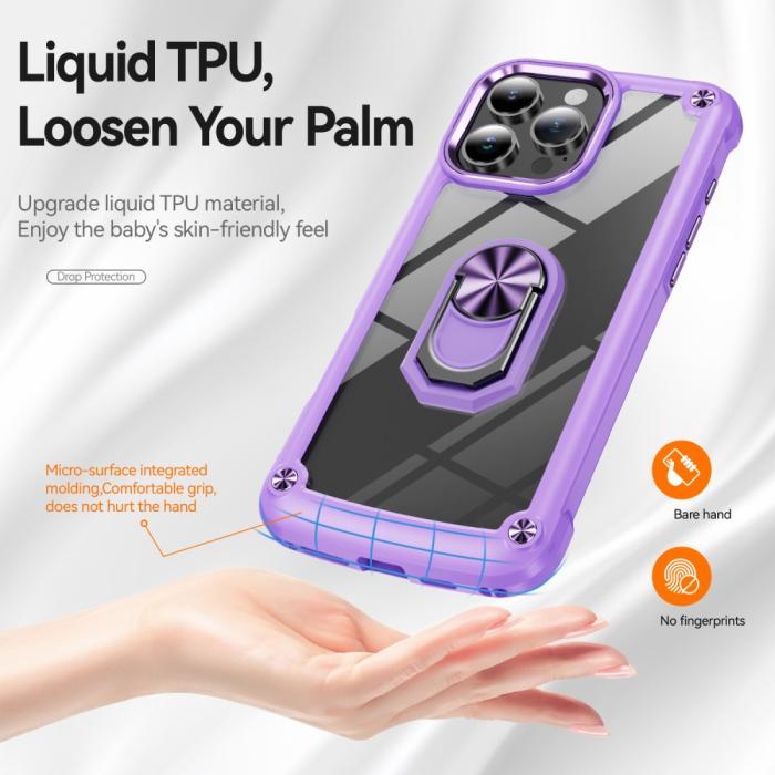 Bild 4,  iPhone 16 Pro Max Skal Shockproof Ring Hybrid Lila - Teknikhallen.se
