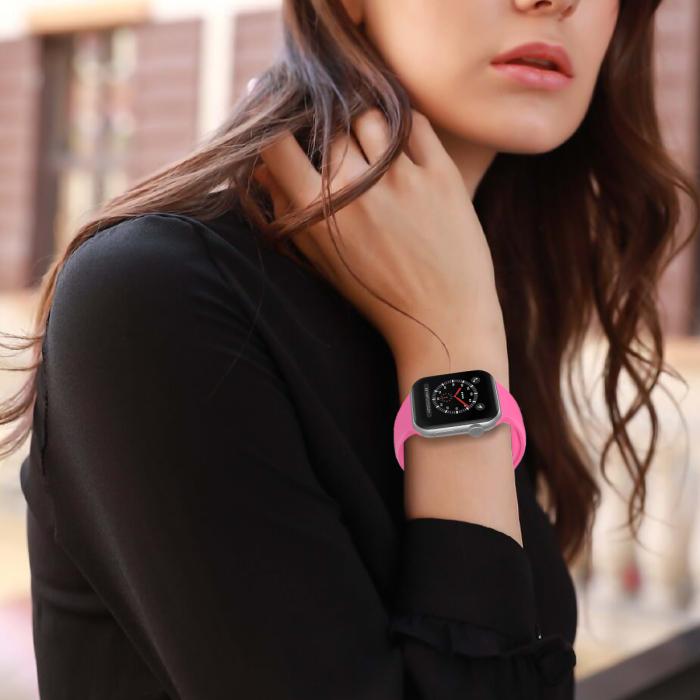 Bild 5, ColorPop Apple Watch 38/40/41/42 mm Silikon Armband (M/L) Hot Pink - Teknikhallen.se