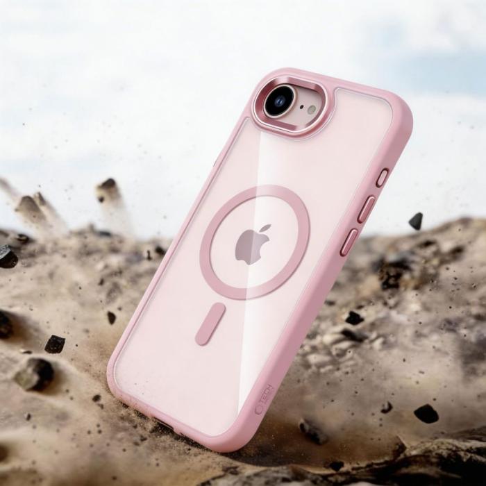 Bild 6, Tech-Protect Tech-Protect iPhone 17e/16e Skal MagSafe MagMat Rosa/Transparent - Teknikhallen.se