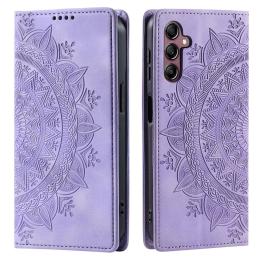  Samsung Galaxy A55 5G Fodral Mandala Flip Läder Lila - Teknikhallen.se