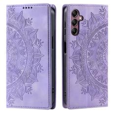  Samsung Galaxy A55 5G Fodral Mandala Flip L&auml;der Lila - Teknikhallen.se