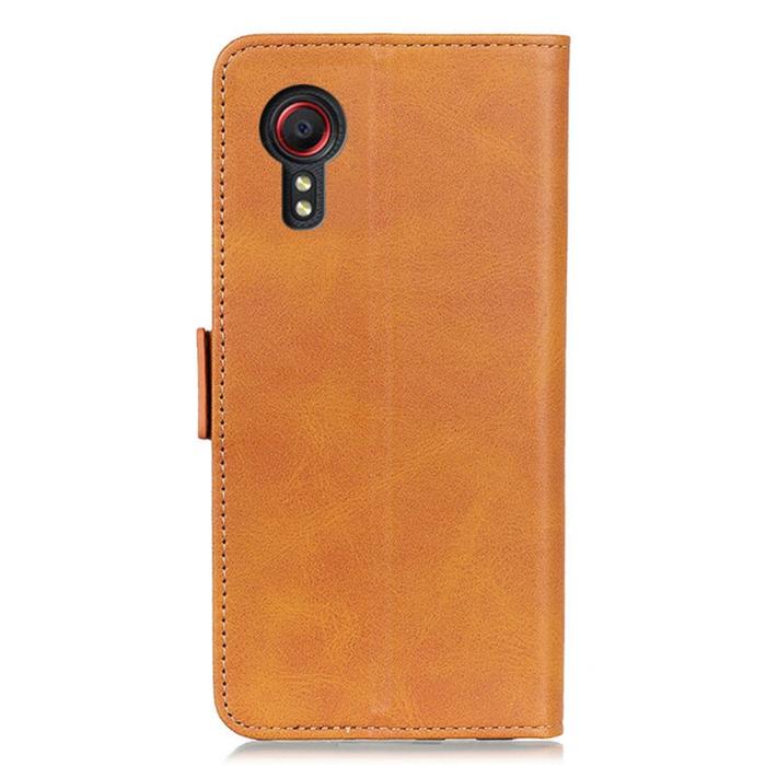 Bild 6,  Samsung Galaxy Xcover 7 Fodral Läder Ljus Brun - Teknikhallen.se