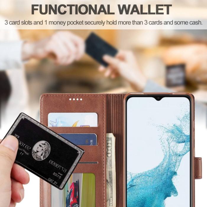 Bild 6, LC.IMEEKE LC.IMEEKE Samsung Galaxy A23 5G Fodral Läder Brun - Teknikhallen.se