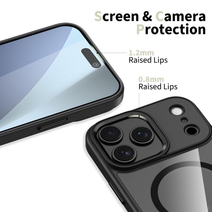 Bild 3, Tech-Protect Tech-Protect iPhone 17 Pro Max Skal MagSafe MagMat Svart/Transparent - Teknikhallen.se