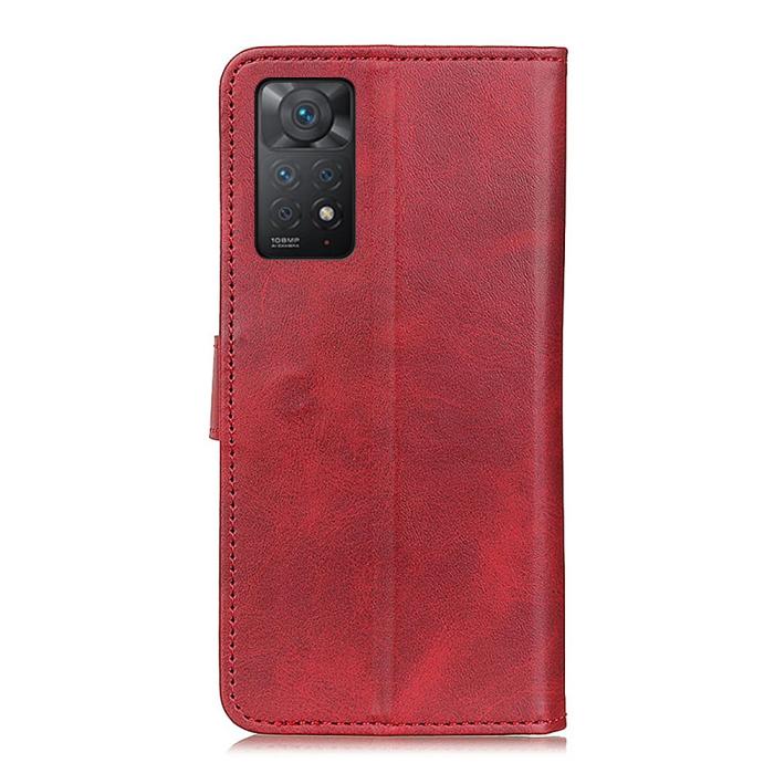 Bild 3,  Xiaomi Redmi Note 11 Pro 5G Fodral Solid Läder Röd - Teknikhallen.se