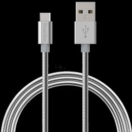 Smartline Smartline 1m Micro USB Laddningskabel Metallic Silver - Teknikhallen.se