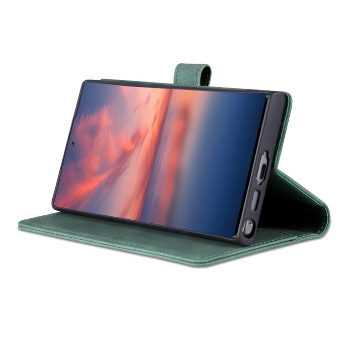 Bild 3, AZNS AZNS Samsung Galaxy S23 Ultra Fodral Läder Grön - Teknikhallen.se
