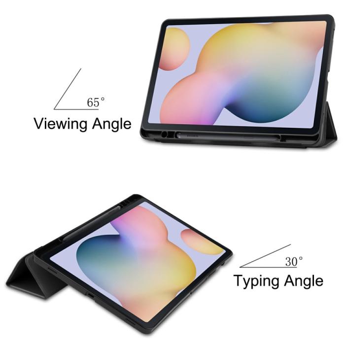 Bild 3,  Samsung Galaxy Tab S7 / Tab S8 Fodral Tri-Fold Pennhållare Svart - Teknikhallen.se