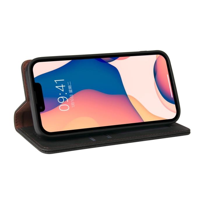 Bild 6,  iPhone 14 Plus Fodral Flip Läder Svart - Teknikhallen.se