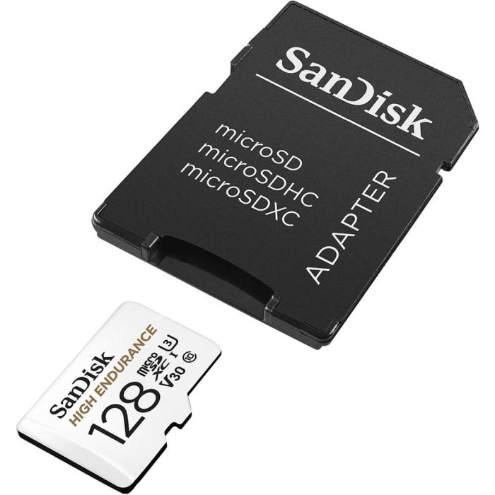 Bild 3, SanDisk SanDisk MicroSDXC 128 GB High Endurance Minneskort Inkl. Adapter - Teknikhallen.se