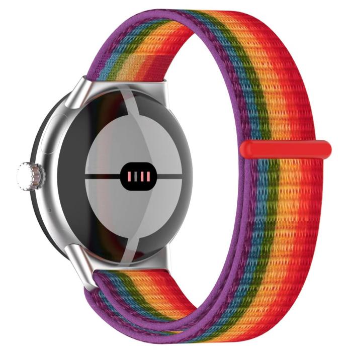 Bild 3,  Google Pixel Watch / Watch 2 Nylon Loop Armband Rosa - Teknikhallen.se