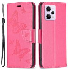 Xiaomi Redmi Note 12 Pro 5G Fodral Med Fj&auml;ril Tryck Rosa - Teknikhallen.se