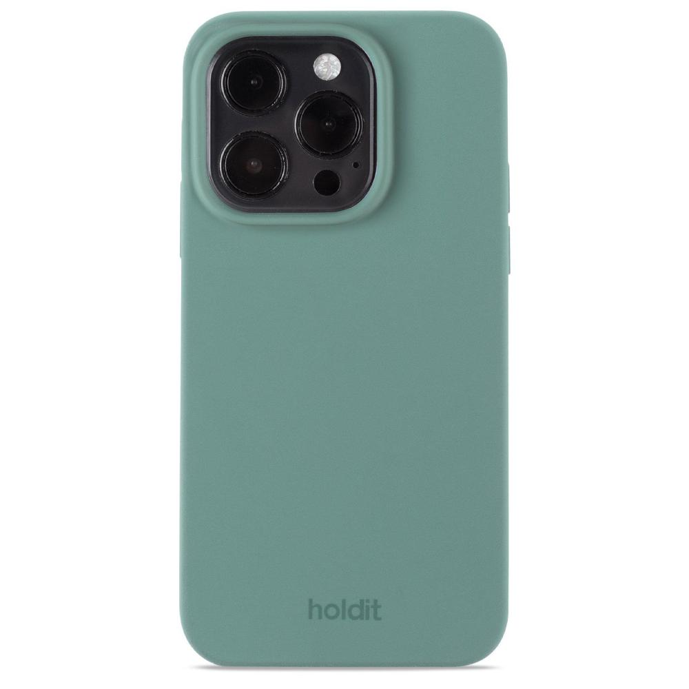 holdit holdit iPhone 15 Pro Mobilskal Silikon Moss Green - Teknikhallen.se