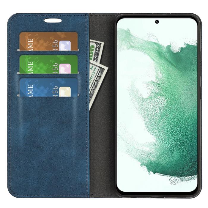 Bild 2,  Samsung Galaxy S23 Plus Flip Fodral Skin Touch Blå - Teknikhallen.se