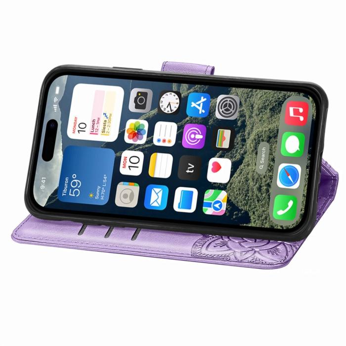 Bild 4,  iPhone 17e / 16e Fodral Med Fjäril Tryck Lila - Teknikhallen.se