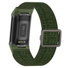  Fitbit Charge 6 / 5 Armband Justerbart Nylon Gr&ouml;n - Teknikhallen.se