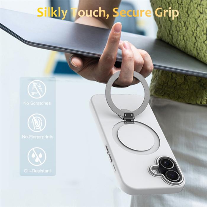 Bild 2,  iPhone 16 Skal MagSafe Kickstand Hybrid Vit - Teknikhallen.se