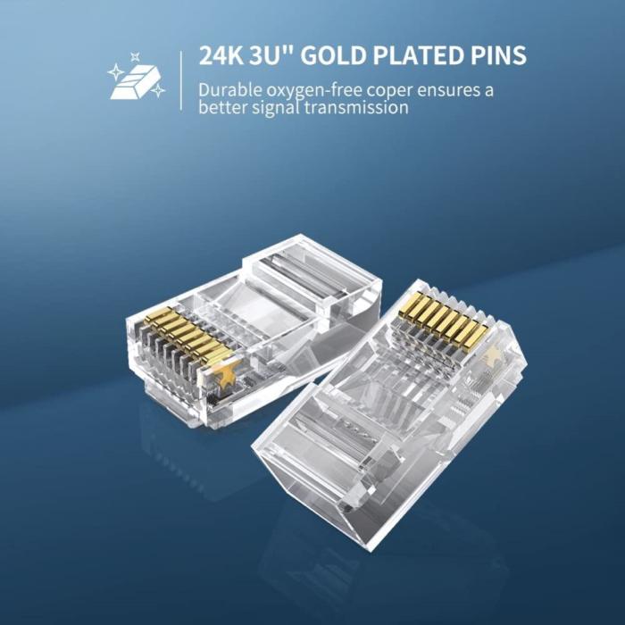 Bild 2, UGREEN UGREEN 20-PACK Cat6/Cat6e UTP RJ45 Kontaktdon - Teknikhallen.se
