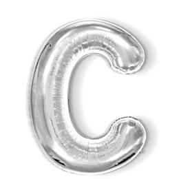  Bokstavsballong C 40 cm Silver - Teknikhallen.se