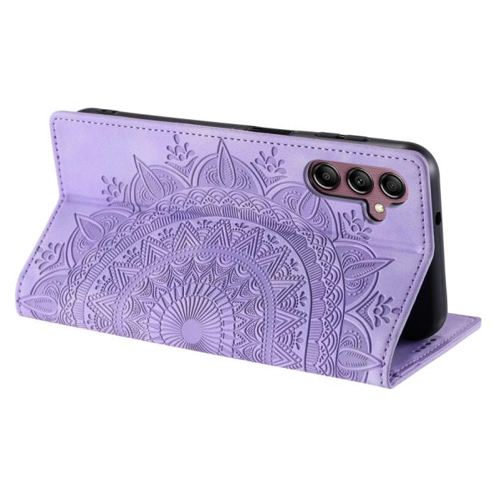 Bild 4,  Samsung Galaxy A55 5G Fodral Mandala Flip Läder Lila - Teknikhallen.se