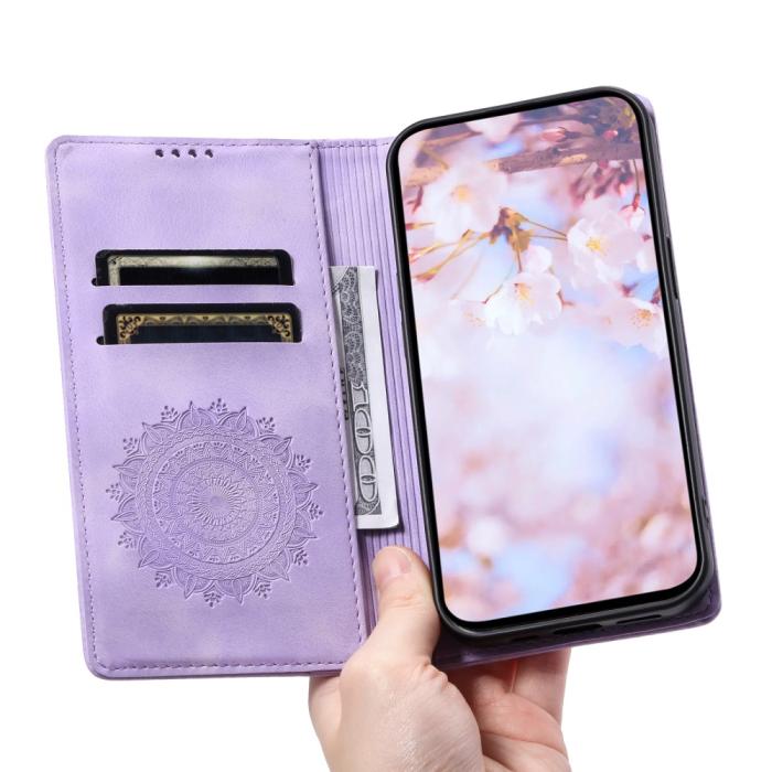 Bild 5,  Samsung Galaxy A55 5G Fodral Mandala Flip Läder Lila - Teknikhallen.se