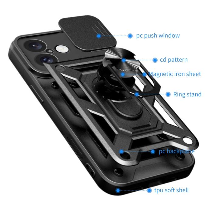 Bild 3,  iPhone 16 Skal CamShield Ring Hybrid Silver - Teknikhallen.se