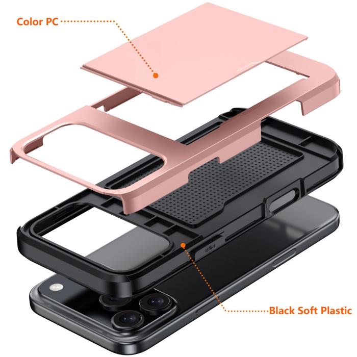 Bild 5,  iPhone 17 Pro Skal Hybrid Med Kortfack Militär Grön - Teknikhallen.se