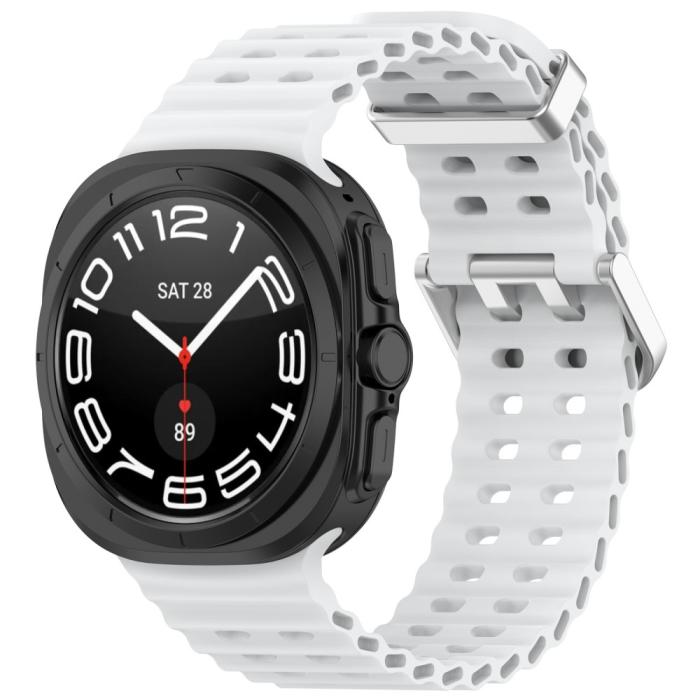 Bild 4,  Galaxy Watch Ultra (2025) / 47 mm Armband Wave Design Vit - Teknikhallen.se