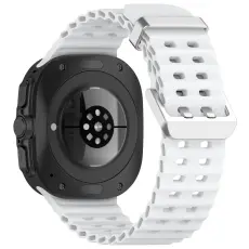  Galaxy Watch Ultra (2025) / 47 mm Armband Wave Design Vit - Teknikhallen.se