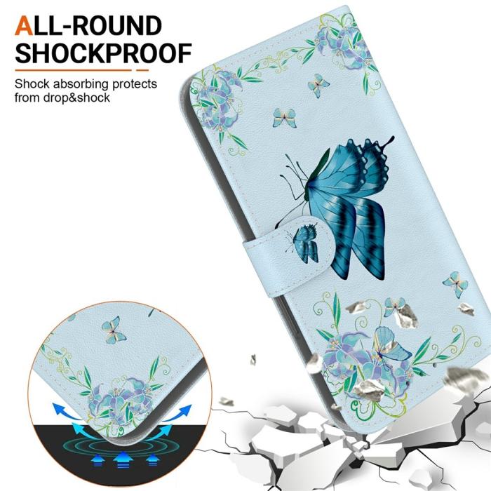 Bild 3,  Samsung Galaxy A27 5G Fodral Läder Fjäril Blå - Teknikhallen.se