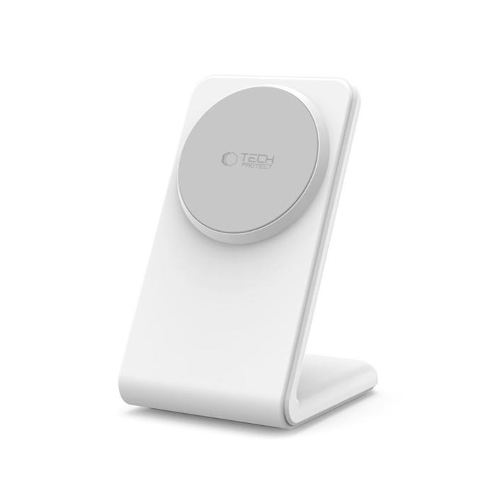 Bild 3, Tech-Protect Tech-Protect 15W Qi Magnetisk MagSafe Laddare Vit - Teknikhallen.se