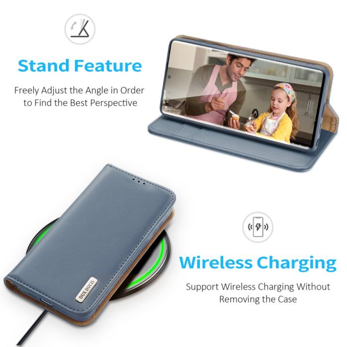 Bild 6, DUX DUCIS DUX DUCIS Samsung Galaxy S22 Ultra Fodral HIVO Äkta Läder Blå - Teknikhallen.se