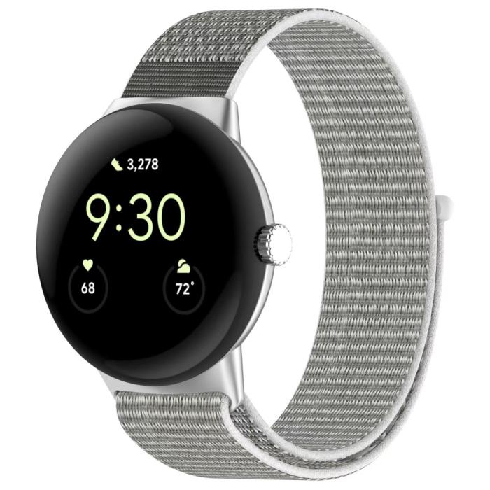 Bild 4,  Google Pixel Watch / Watch 2 Nylon Loop Armband Vit - Teknikhallen.se
