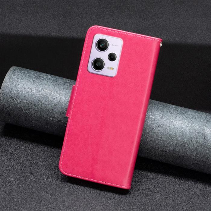 Bild 4,  Xiaomi Redmi Note 12 Pro 5G Fodral Med Fjäril Tryck Rosa - Teknikhallen.se